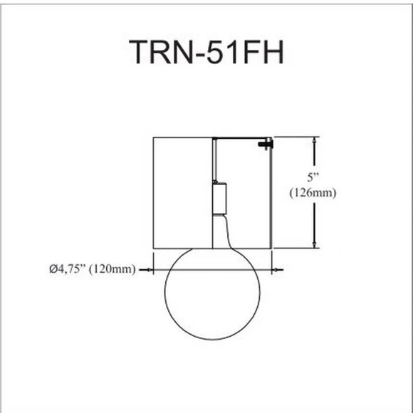 Dainolite TRN-51FH Theron 5"W Flush Mount Globe Ceiling Fixture - Black - Picture 2 of 2